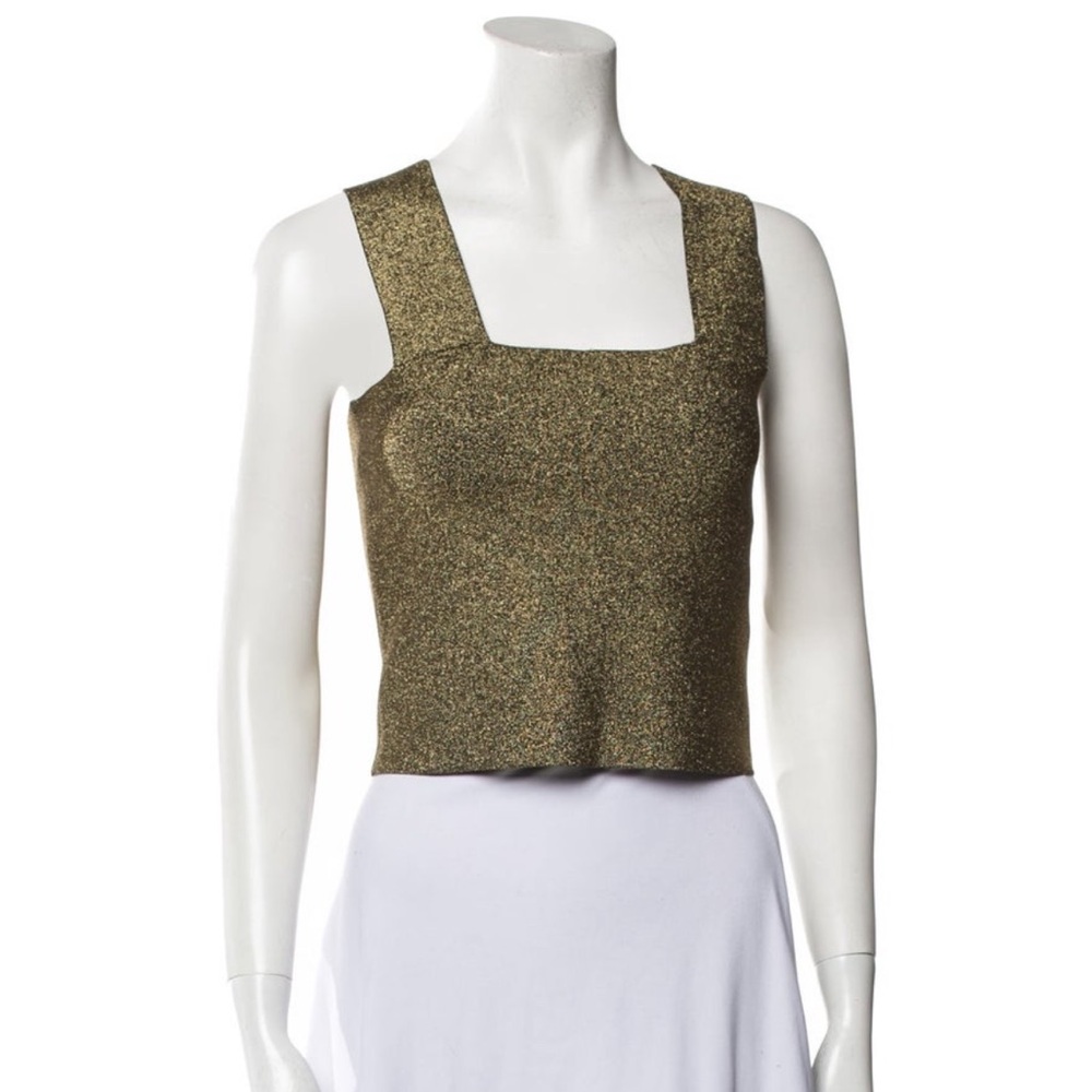 NWT A.L.C. Gold Square Neck Sleeveless Top